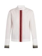 Diane Von Furstenberg Ribbon Button-down Cotton Shirt
