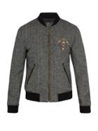 Dolce & Gabbana Crest-appliqu Wool-blend Bomber Jacket