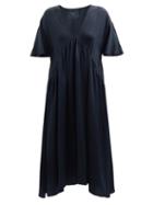 Loup Charmant - Riva Gathered Silk-gauze Kaftan - Womens - Navy