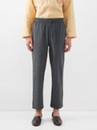 Harago - Drawstring-waist Cotton-cambric Trousers - Mens - Black Multi