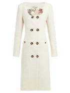 Matchesfashion.com Alessandra Rich - Double Breasted Cotton Blend Tweed Midi Dress - Womens - Cream