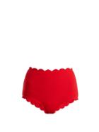 Matchesfashion.com Marysia - Santa Monica Scallop Edged Bikini Briefs - Womens - Red