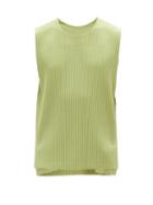 Homme Pliss Issey Miyake - Technical-pleated Knit Tank Top - Mens - Light Green