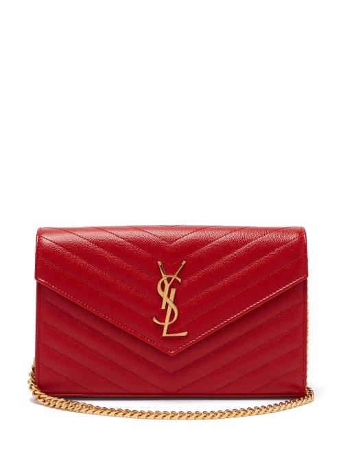 Matchesfashion.com Saint Laurent - Monogram Quilted Leather Cross Body Bag - Womens - Red