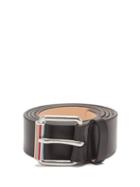 Paul Smith - Signature-stripe Leather Belt - Mens - Black