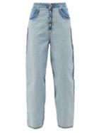 Mm6 Maison Margiela - Inside Out Wide-leg Jeans - Womens - Mid Denim