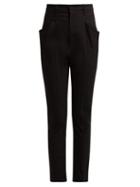 Matchesfashion.com Isabel Marant - Naylor High Rise Cotton Blend Trousers - Womens - Black
