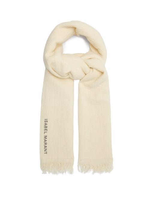 Matchesfashion.com Isabel Marant - Alfie Wool-blend Scarf - Womens - White