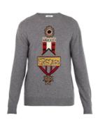 Valentino Motif-intarsia Wool And Cashmere-blend Sweater
