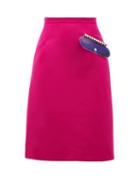 Matchesfashion.com Christopher Kane - Pvc-pocket A-line Satin Skirt - Womens - Pink