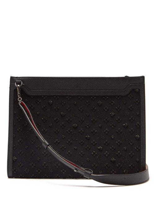 Matchesfashion.com Christian Louboutin - Loubi In The Sky Leather Pouch - Mens - Black