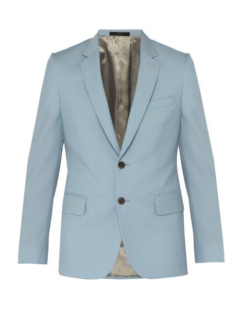 Matchesfashion.com Paul Smith - Soho Tailored Fit Wool And Mohair Blend Jacket - Mens - Light Blue