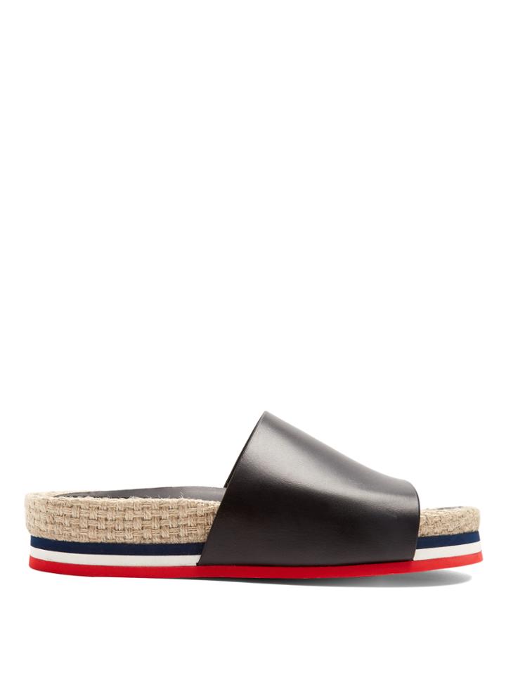 Moncler Evelyne Leather Espadrille Slides