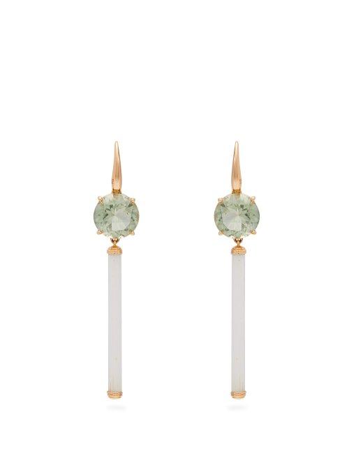 Matchesfashion.com Francesca Villa - Mopsy Prasiolite & 18kt Gold Earrings - Womens - Blue