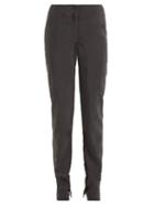 Matchesfashion.com Lemaire - Buttoned Cuff Silk Blend Trousers - Womens - Dark Grey