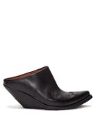 Matchesfashion.com Vetements - Slanted-heel Western Leather Mules - Womens - Black
