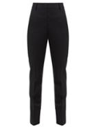 Matchesfashion.com Saint Laurent - High Rise Wool Twill Trousers - Womens - Black