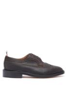Matchesfashion.com Thom Browne - Longwing Brushed Leather Brogues - Mens - Dark Brown