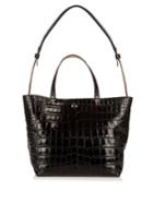 Elizabeth And James Eloise Crocodile-effect Leather Tote