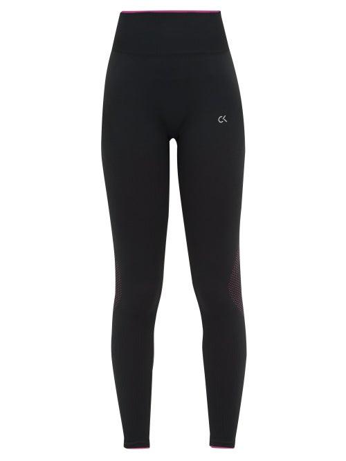 Matchesfashion.com Calvin Klein Performance - Logo Print Technical Leggings - Womens - Black