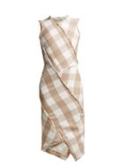 Matchesfashion.com Altuzarra - Gina Checked Wool Blend Dress - Womens - Beige Multi