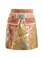 Matchesfashion.com Peter Pilotto - A Line Floral Brocade Mini Skirt - Womens - Gold Multi