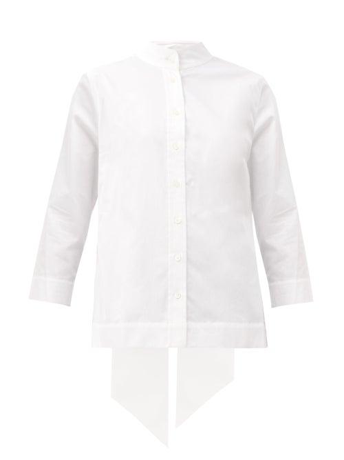 Matchesfashion.com Duncan - Burnes Back-bow Cotton Shirt - Womens - White