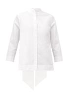 Matchesfashion.com Duncan - Burnes Back-bow Cotton Shirt - Womens - White