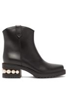 Matchesfashion.com Nicholas Kirkwood - Casati Pearl Heeled Leather Boots - Womens - Black