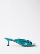 Jimmy Choo - Avenue 50mm Leather Sandals - Womens - Blue