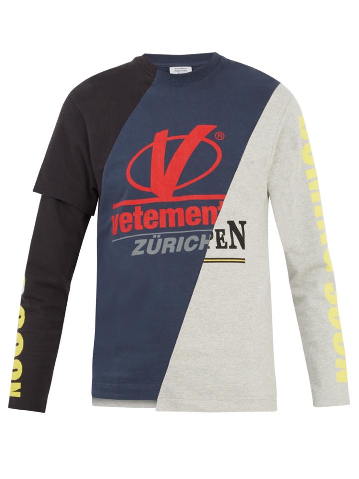 Vetements Long-sleeved Reworked Patchwork-panel T-shirt