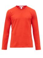 Matchesfashion.com Comme Des Garons Shirt - Logo Print Long Sleeve Cotton T Shirt - Mens - Red