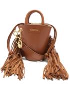 Matchesfashion.com See By Chlo - Cecilia Small Fringed Leather Bucket Bag - Womens - Tan