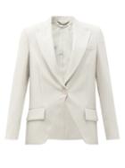 Matchesfashion.com Stella Mccartney - Lindsay Single-breasted Wool-twill Jacket - Womens - Grey