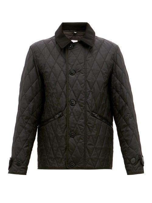 Matchesfashion.com Burberry - Spread Collar Quilted Field Jacket - Mens - Black