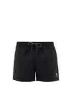 Matchesfashion.com Paul Smith - Zebra-embroidered Swim Shorts - Mens - Black