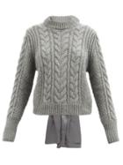 Cecilie Bahnsen - Geneva Fishman Organic Wool-blend Sweater - Womens - Grey