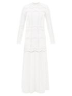 Matchesfashion.com Gabriela Hearst - Beavior Lace-trimmed Linen Dress - Womens - White
