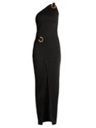 Balmain Asymmetric One-shoulder Knit Gown