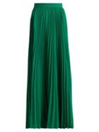Matchesfashion.com Adriana Degreas - Le Fleur Pleated Crepe Maxi Skirt - Womens - Green