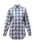 Matchesfashion.com Gabriela Hearst - Macello Relaxed Tartan Flannel Shirt - Womens - Blue Multi