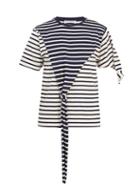 Matchesfashion.com Jw Anderson - Knot Detail Striped Cotton Jersey T Shirt - Mens - Multi