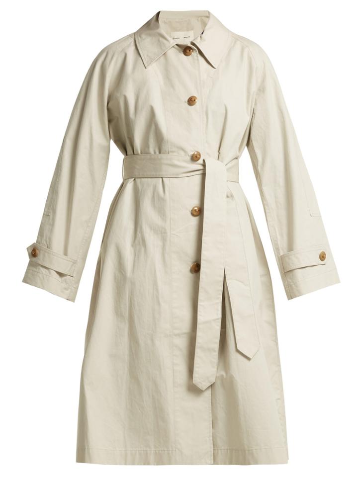 Pswl Single-breasted Cotton Trench Coat