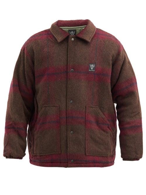 Matchesfashion.com South2 West8 - Shaggy Checked Wool-blend Coach Jacket - Mens - Brown Multi