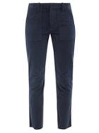 Nili Lotan - Jenna Raw-edge Corduroy Straight-leg Trousers - Womens - Navy