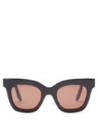 Matchesfashion.com Lapima - Lisa X Oversized Square Acetate Sunglasses - Womens - Black