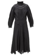 Matchesfashion.com Isabel Marant Toile - Albane Handkerchief-hem Linen Dress - Womens - Black