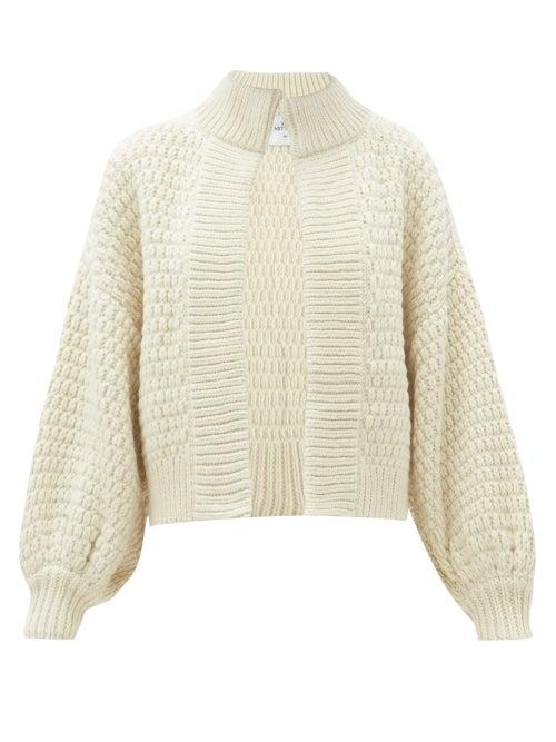 Matchesfashion.com Mr Mittens - Balloon-sleeve Wool Cardigan - Womens - Ivory