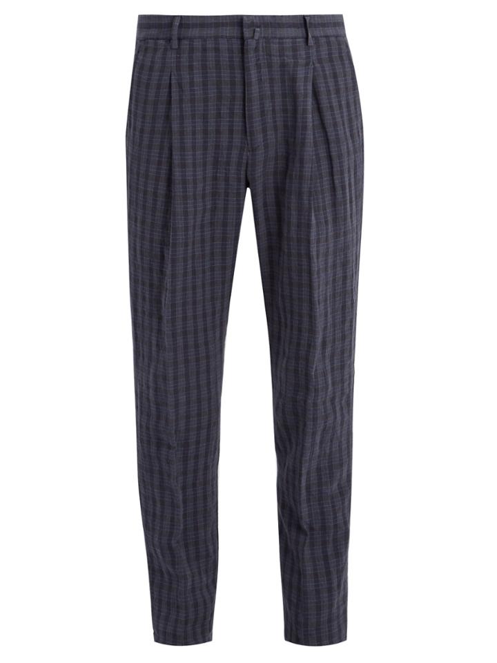 Acne Studios Boston Checked Linen Trousers