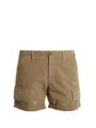 Matchesfashion.com Re/done Originals - Distressed Cotton Ripstop Shorts - Womens - Khaki
